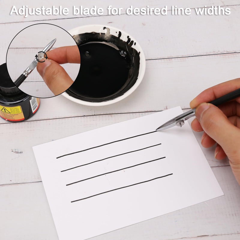 LOONENG Ruling Pen for Masking Fluid, Designed for Cartography, Calligraphy, Fine Line Drawing and Technical Drawings, Suitable for Use with Masking Fluid, Drawing Ink, Indian Ink and Gouache - Image 4